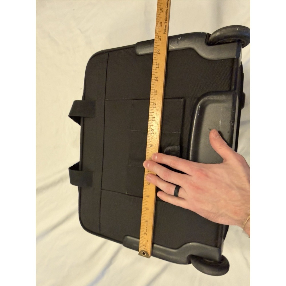 TUMI Alpha 26103D4 Black Nylon Deluxe Expandable Wheeled Rolling Briefcase - Picture 13 of 16